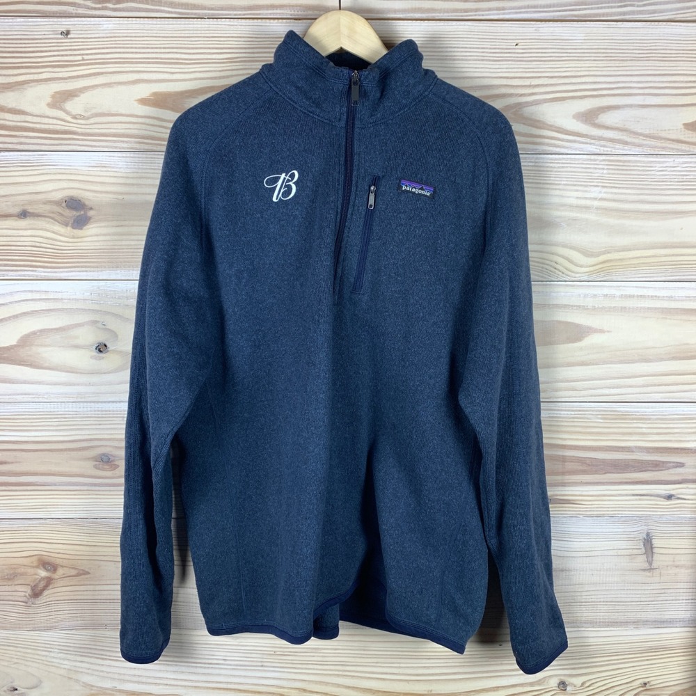 Patagonia Better Sweater Mens XL Blue 1/4 Zip Budweiser Logo Fleece